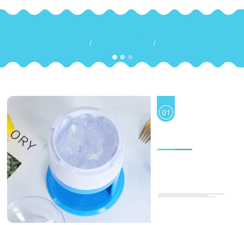 Hand Crank Ice Shaver Machine - Snow Cone Crusher & Slushy