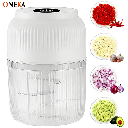 6-Blade Electric Mini Garlic Chopper