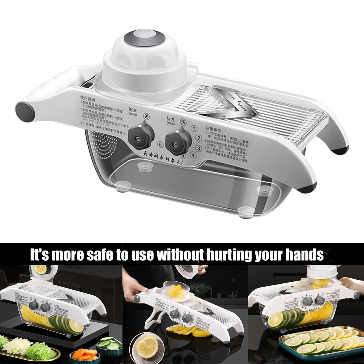 Multifunctional Lemon Slicer Vegetable Grater With Basket