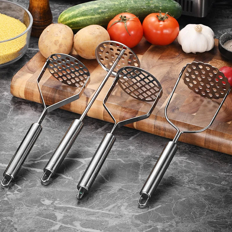 Stainless Steel Potato Masher Home Vegetable Press Mesh