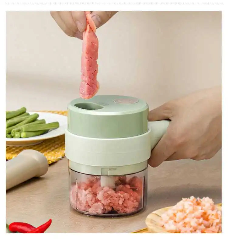 4in1 Handheld Electric Vegetable Cutter Set Wireless