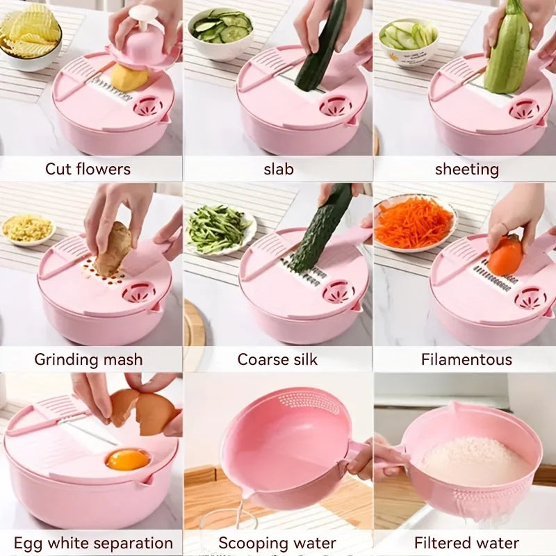 9-in-1 multifunctional vegetable chopper kitchen tool