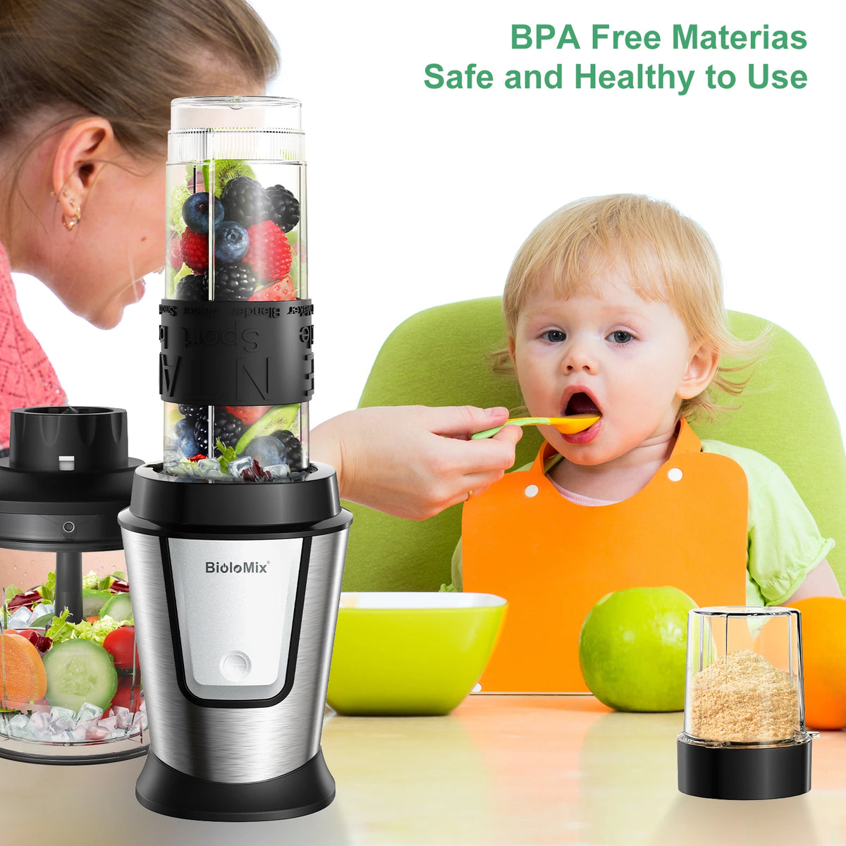 3-in-1 Multifunctional Food Processor 700W Portable Juicer Blender