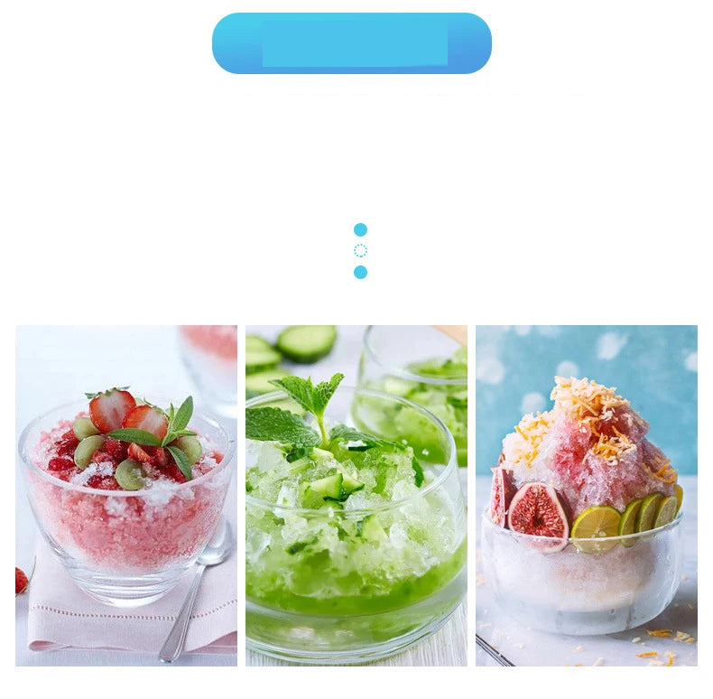 Hand Crank Ice Shaver Machine - Snow Cone Crusher & Slushy