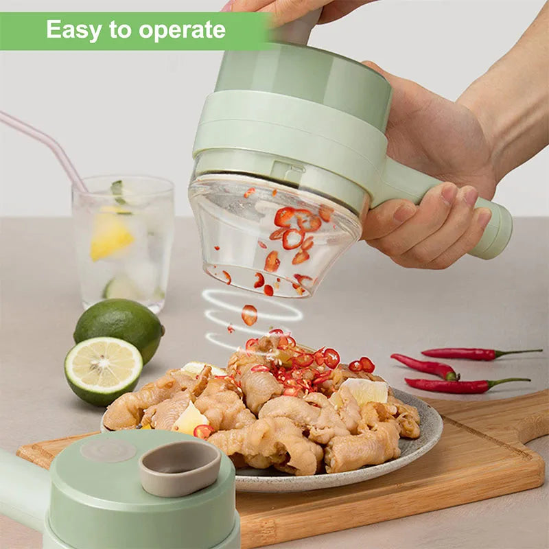 4in1 Handheld Electric Vegetable Cutter Set Wireless