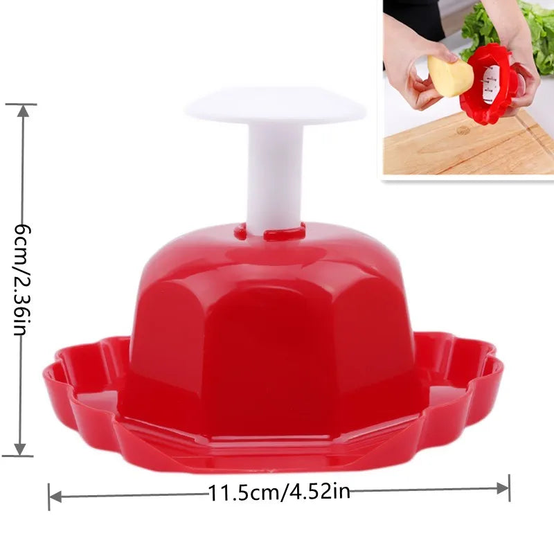 Wooden Potato Grid Slicer Vegetable Grater Corrugated Net Chopper Cutter