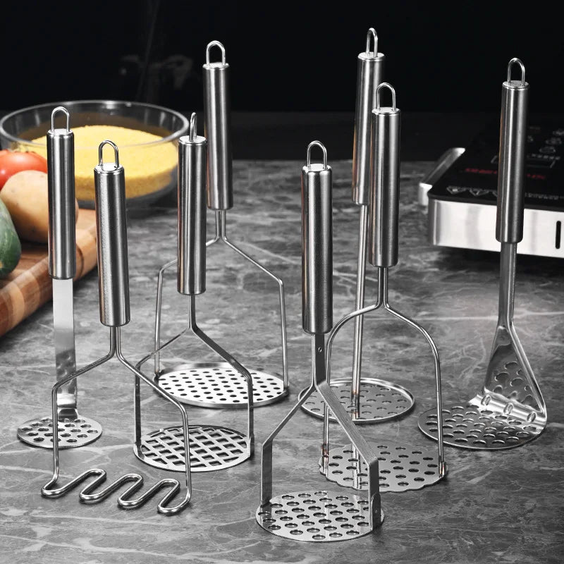 Stainless Steel Potato Masher Home Vegetable Press Mesh