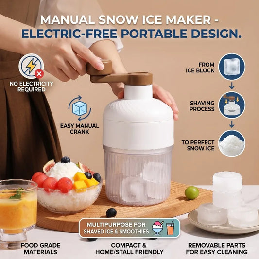 Small Manual Shaved Ice Machine Food Grade Hand Cranked Ice Crusher