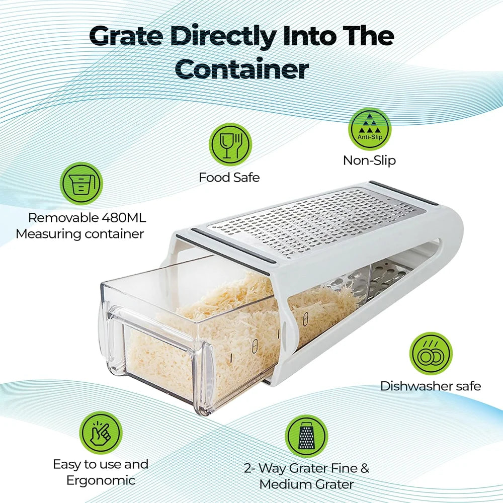 Cheese Grater with Container for Kitchen Vegetable