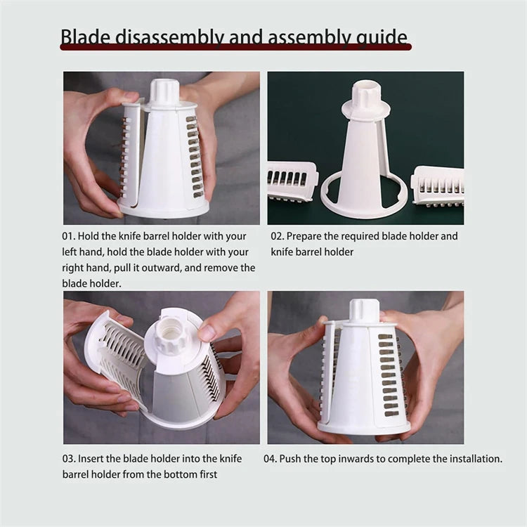 5 in 1 Rotary Cheese Grater Shredder Kitchen Mandoline Chopper