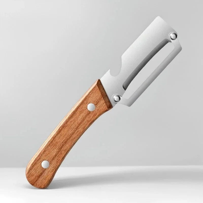2PC Set Kitchen Peeler Stainless Steel Vegetable Peeler Wooden Handle