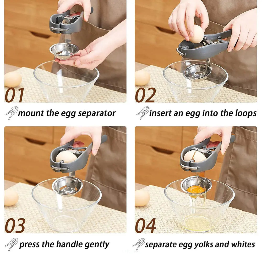 Egg Opener Tool Manual Stainless Steel Multifunction Cracker