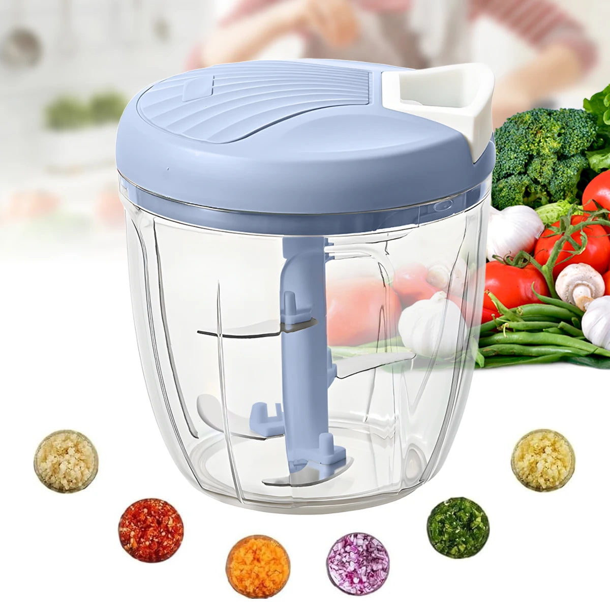 1Pcs 600ml/1000ml Manual Garlic Chopper Food Vegetable Chopper
