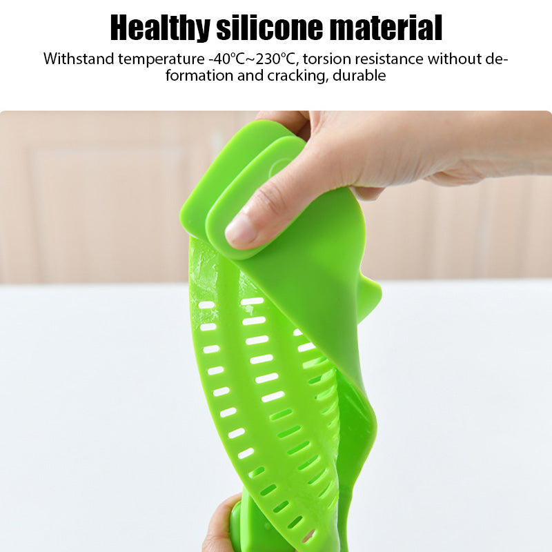 Universal Silicone Clip-on Pan Pot Strainer Anti-spill Pasta