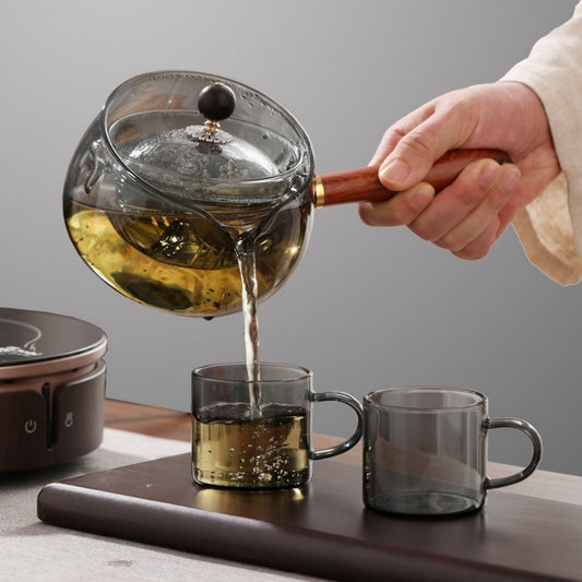 Semi-automatic Rotary Heat-resistant Glass Teapot Lazy Tea Making