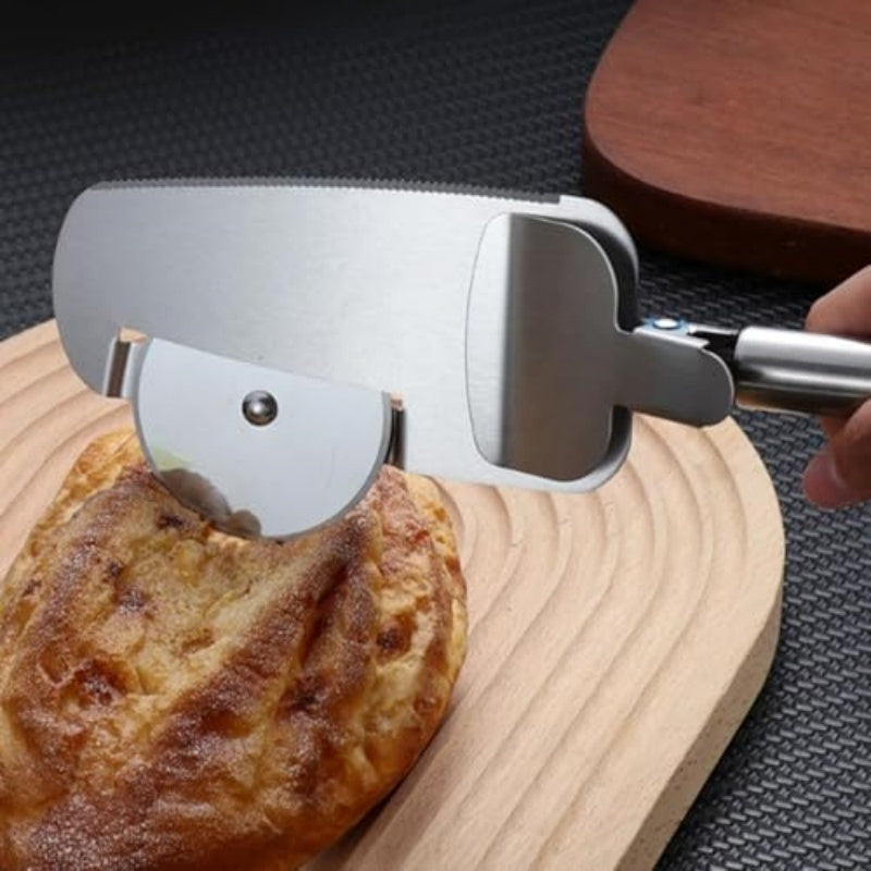 3-in-1 Pizza Cutter With Hanging Holes Labor-Saving Rolling Cutter
