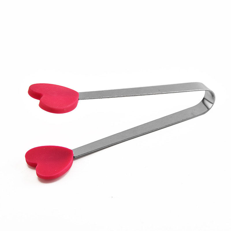 Children's Stainless Steel Mini Food Tongs Silicone Sugar Cubes