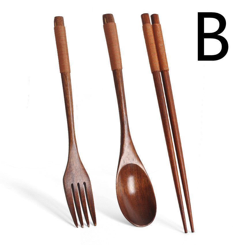 Creative Color Wooden Spoon Set Of Korean Wooden Tableware