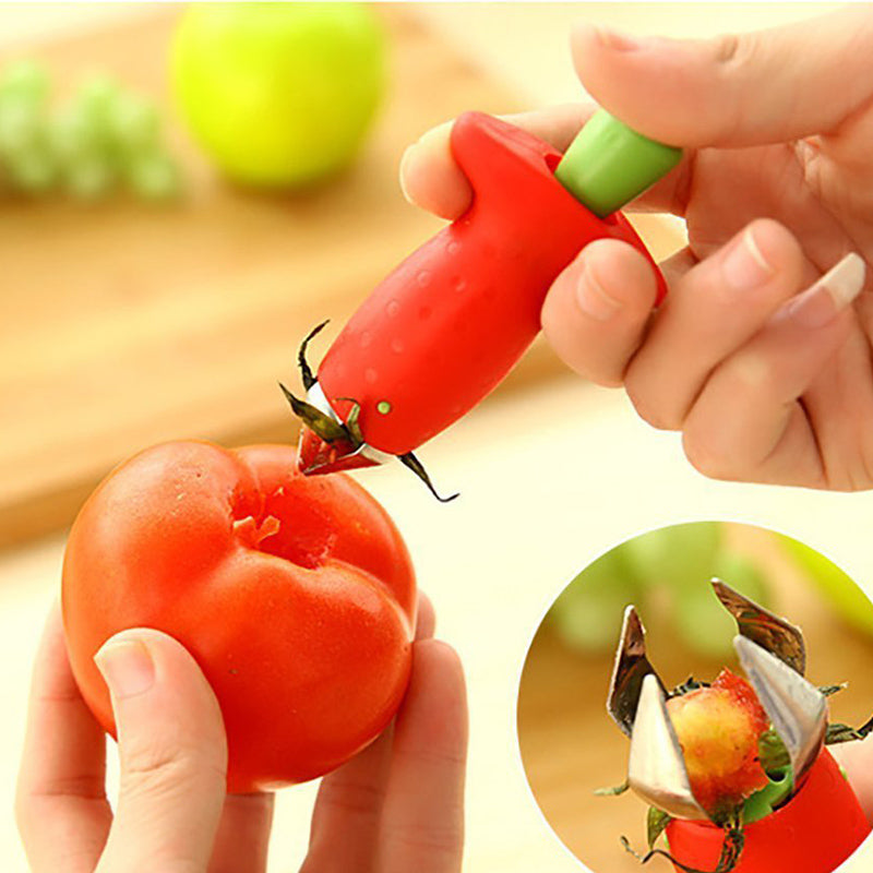 Strawberry Stem Remover Metal Plastic Fruit Leaf Remover Tomato Stalks