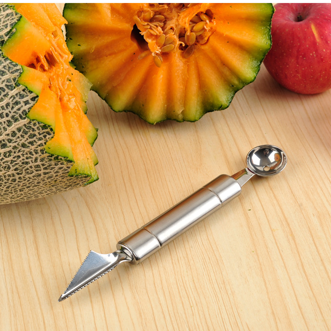 Stainless Steel Ball Digger Double-headed Carving Knife