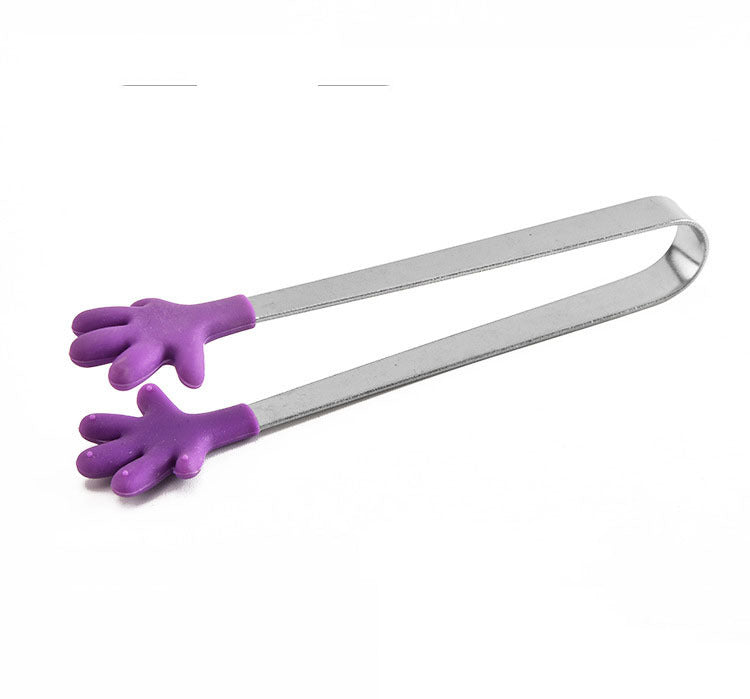Children's Stainless Steel Mini Food Tongs Silicone Sugar Cubes