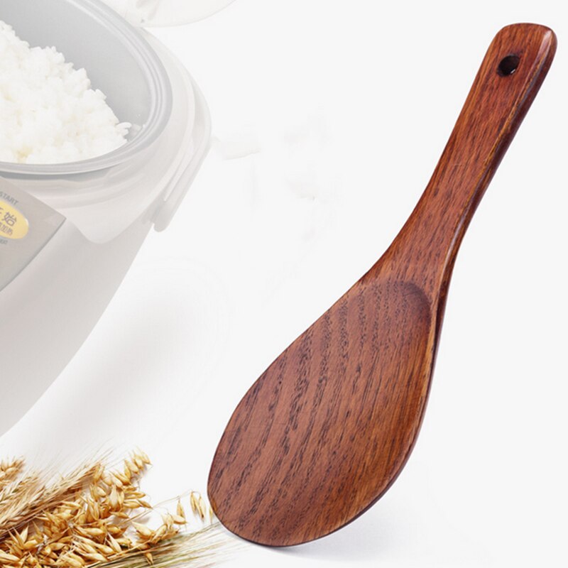 Kitchen Turner Spatula Rice Spoon Long Wooden