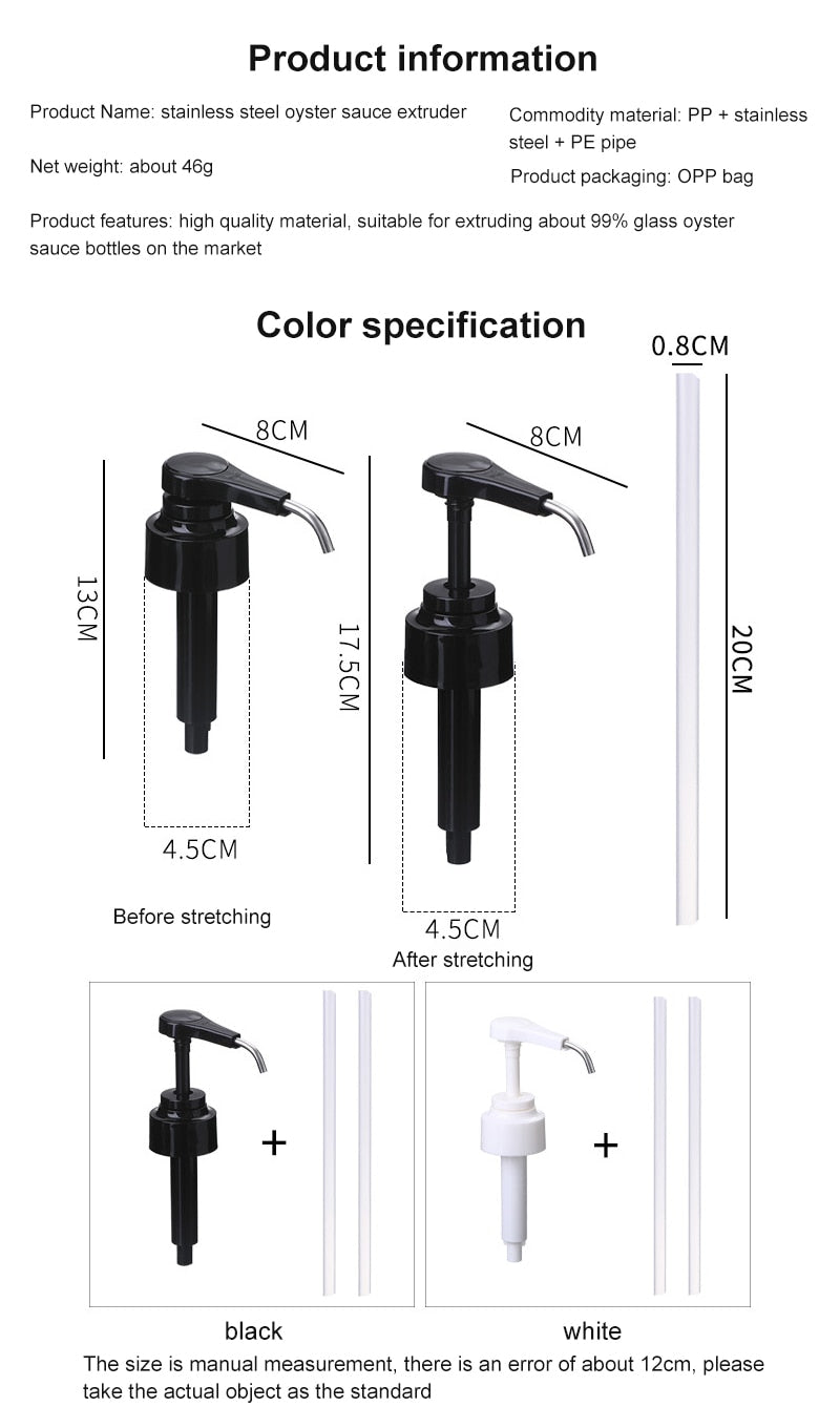 Syrup Bottle Pressure Oil Sprayer