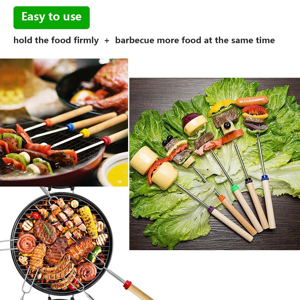 Double Metal Skewers For Barbecue Stainless Steel