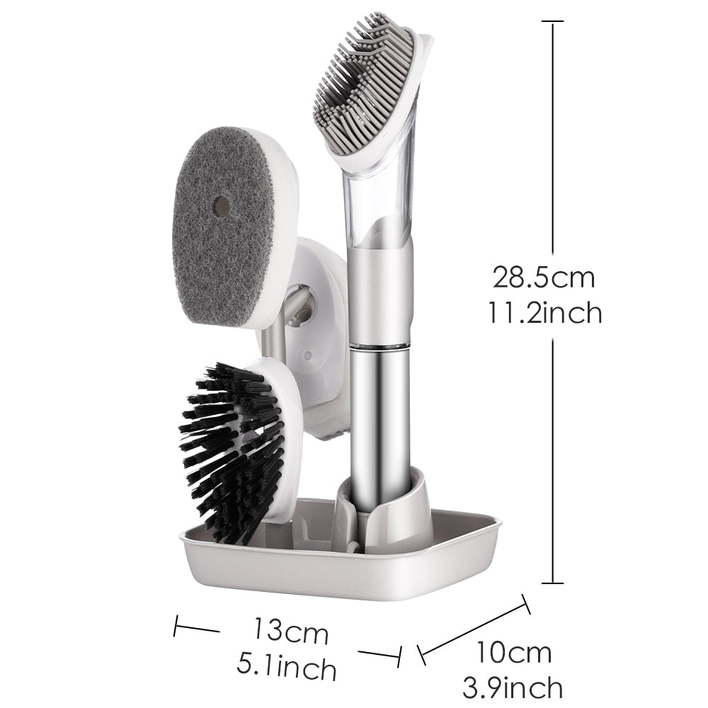 Kitchen Cleaning Brush 4 In 1 Long Handle