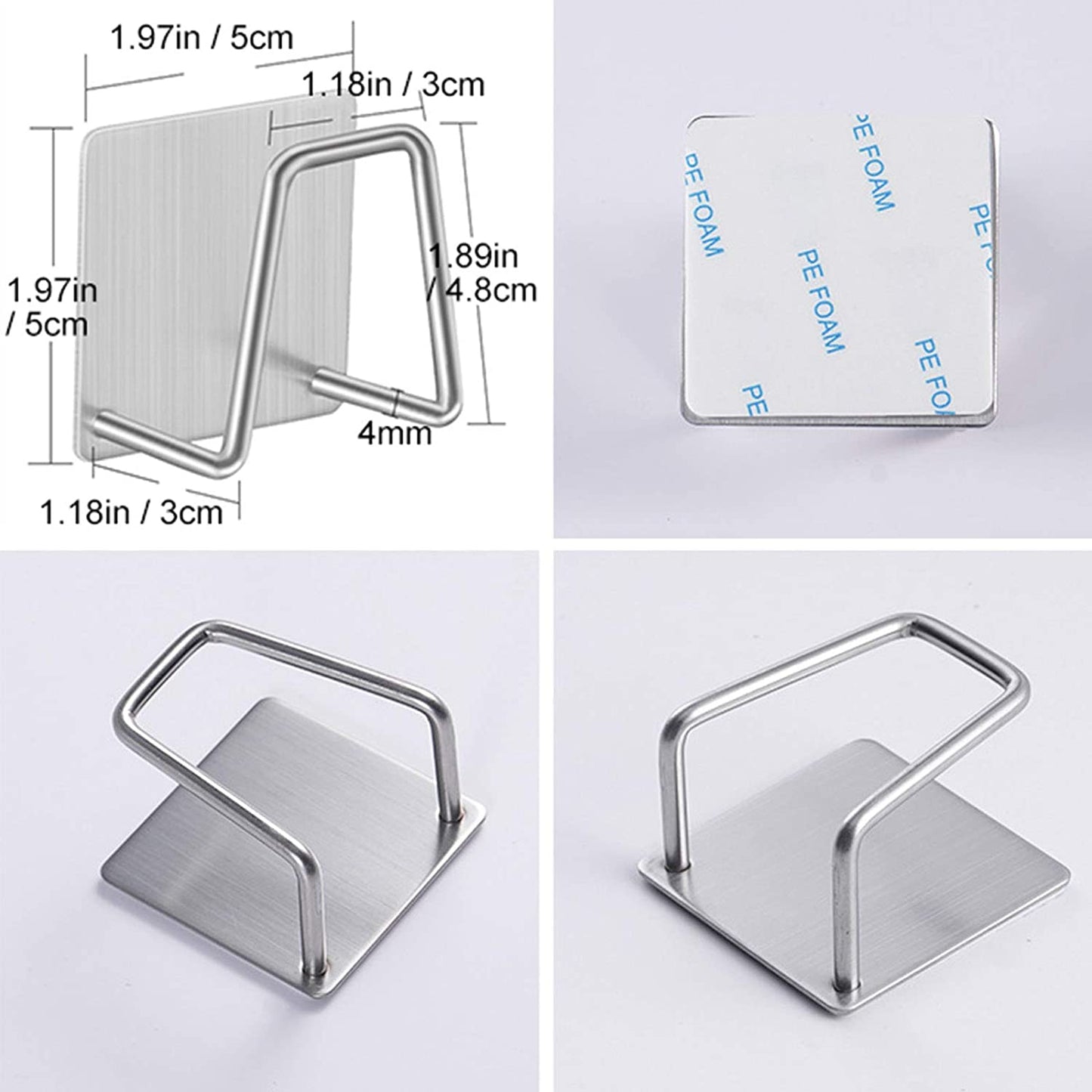 Kitchen Adhesive Stainless Steel Sponge Holder