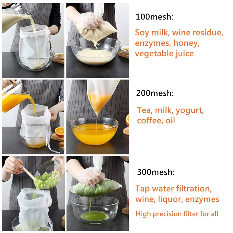 Nut Milk Bags For Straining Reusable