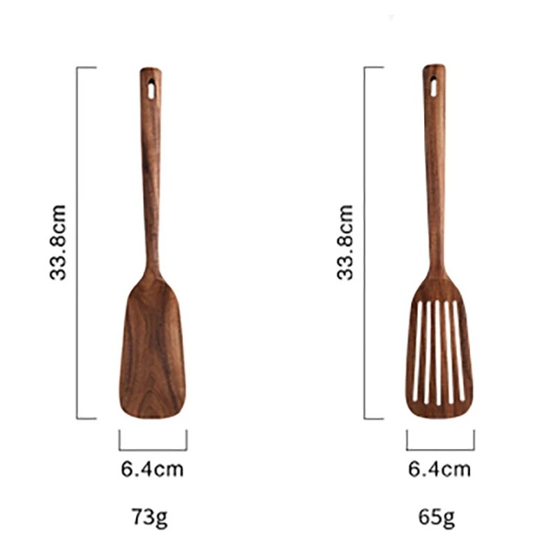 Teak natural wood tableware spoon colander