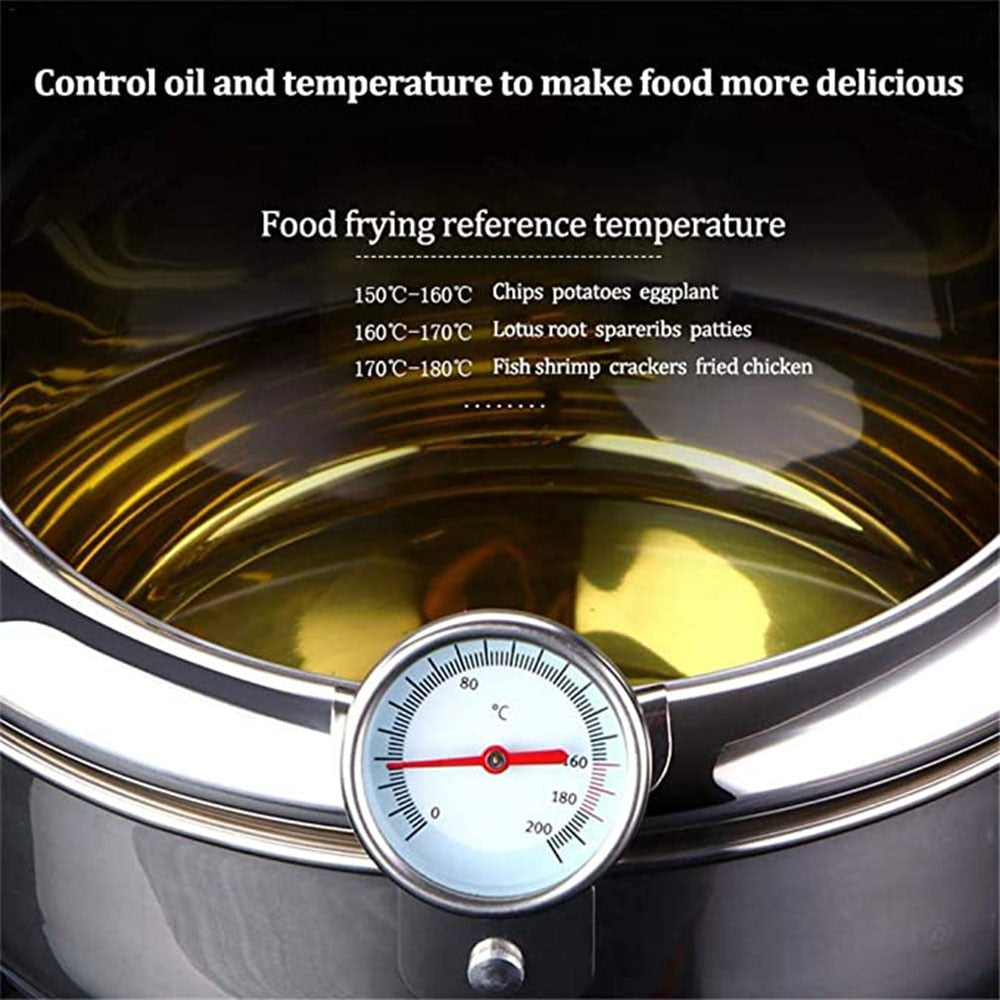 Deep Fryer With Thermometer and Lid