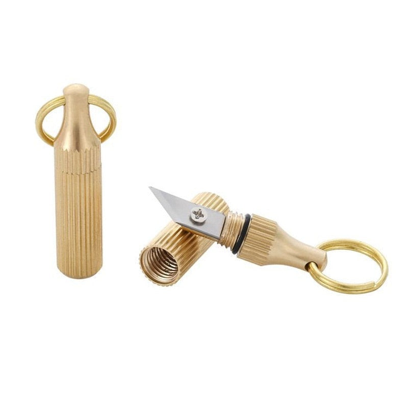 Mini Brass Capsule Pocket Knife