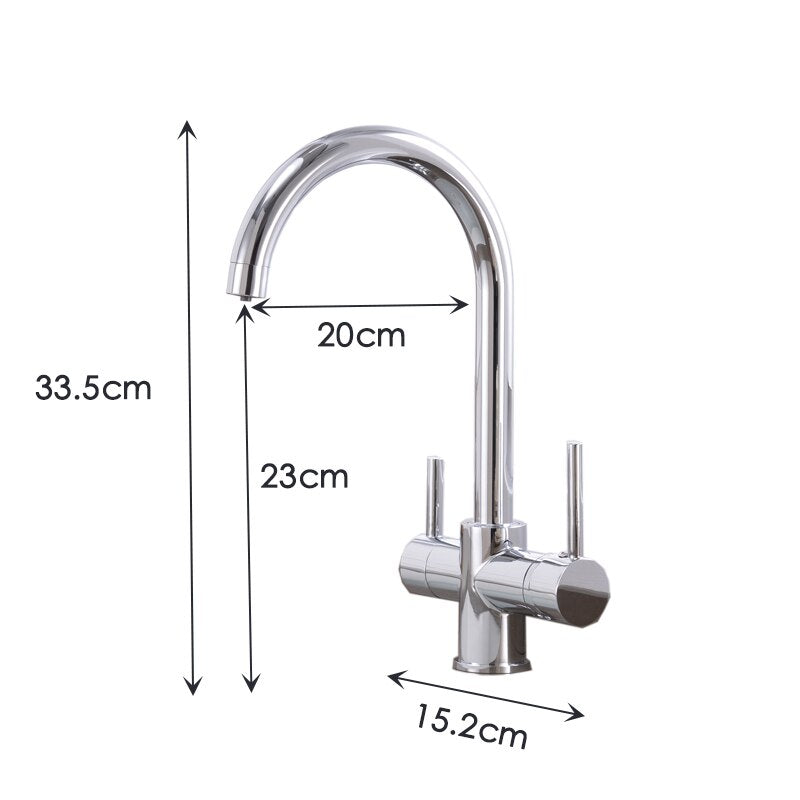 Kitchen Faucet Water with Dot Brass Purifier