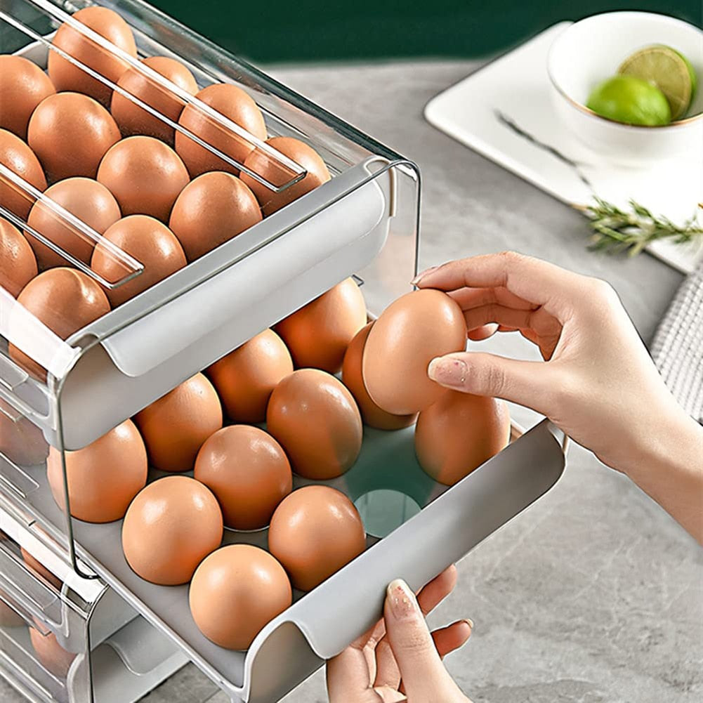 Double-Layer Egg Box Drawer Type Storage