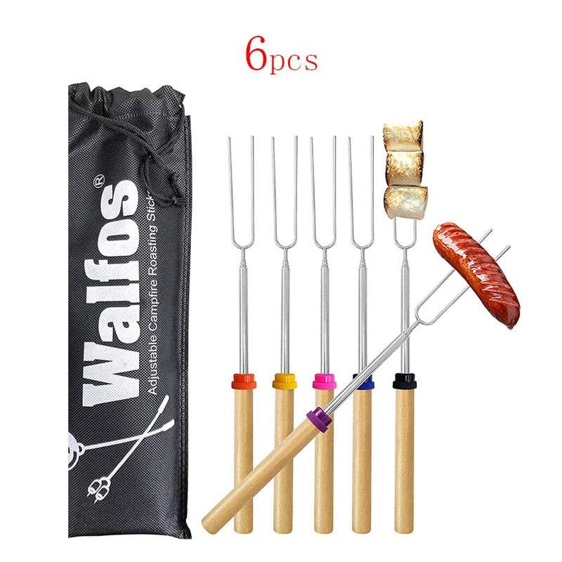 Double Metal Skewers For Barbecue Stainless Steel