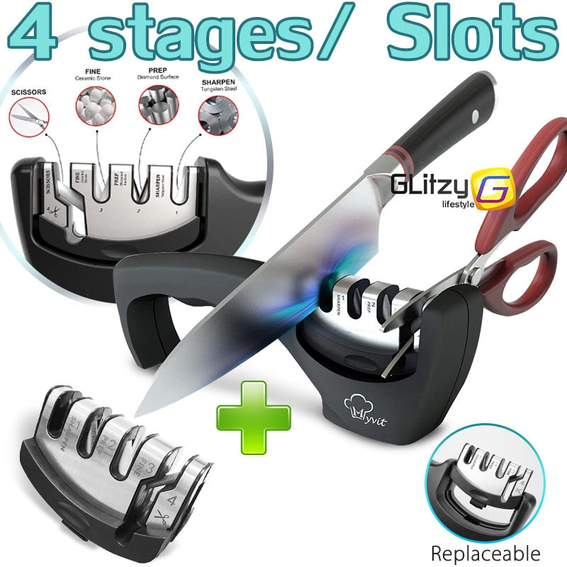 Knife Sharpener 3 Stages Professional Whetstone