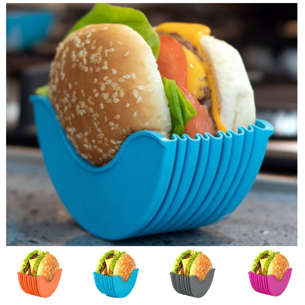 Burger Holders Reusable Anti-dirty Hands Silica Gel