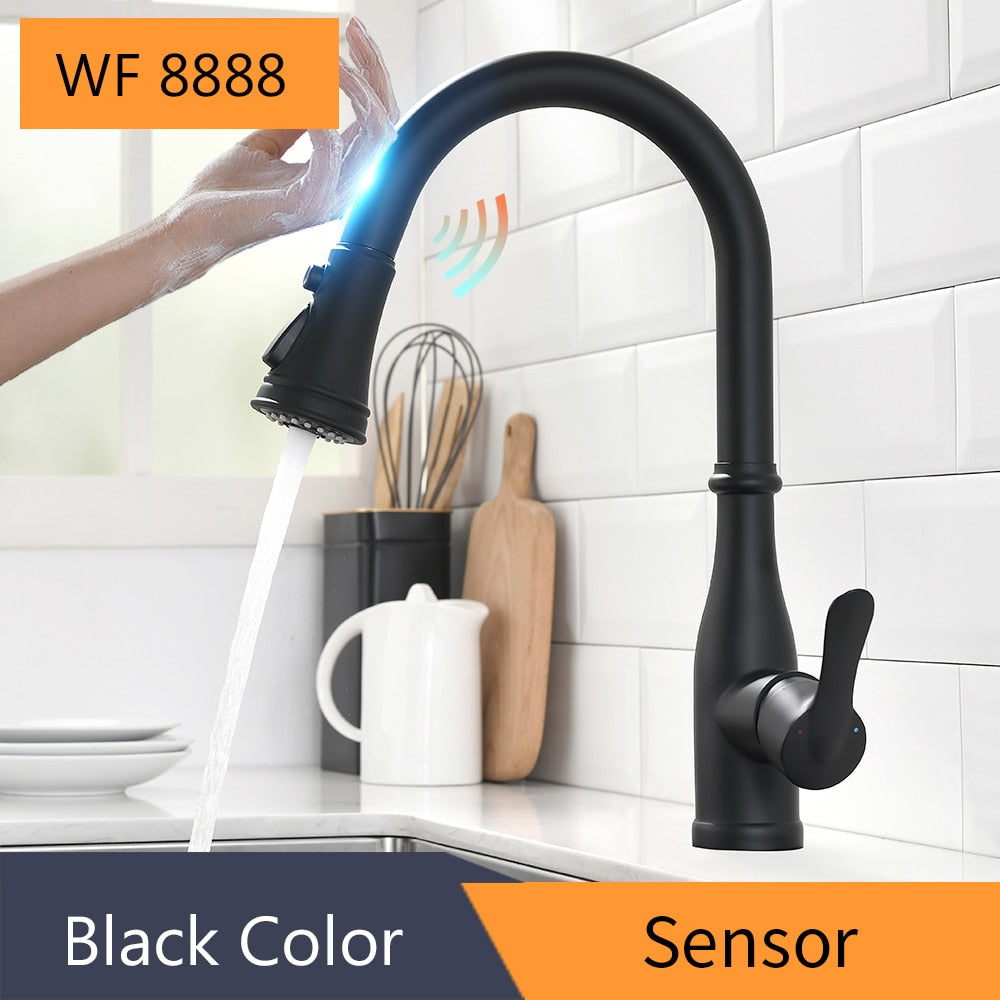 Sensor Kitchen Faucets Brushed Gold Smart Touch