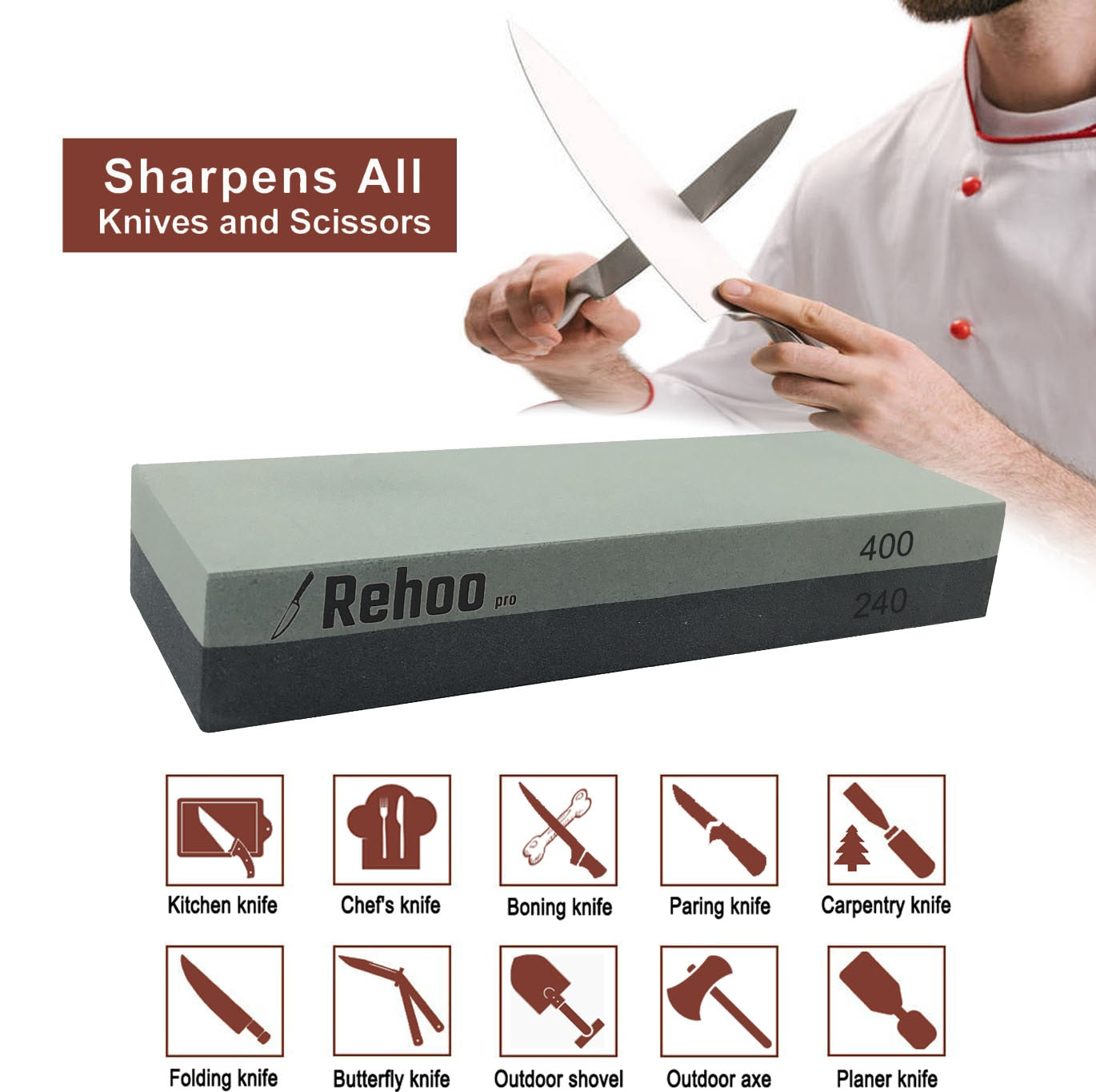 Rehoo Double-sided Sharpening Stone Set