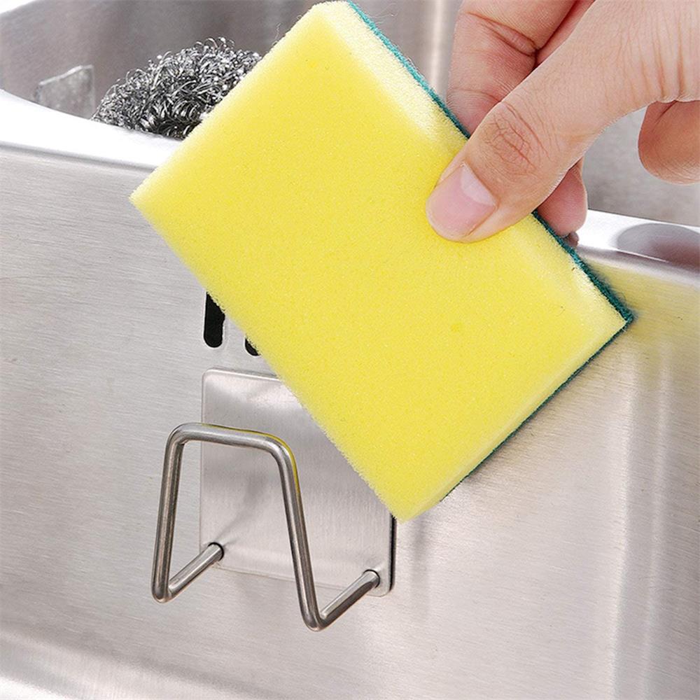 Kitchen Adhesive Stainless Steel Sponge Holder