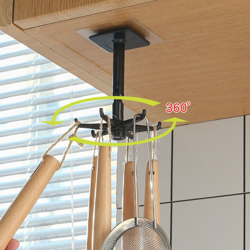 Rotated Kitchen Hooks Self Adhesive 6 Hooks