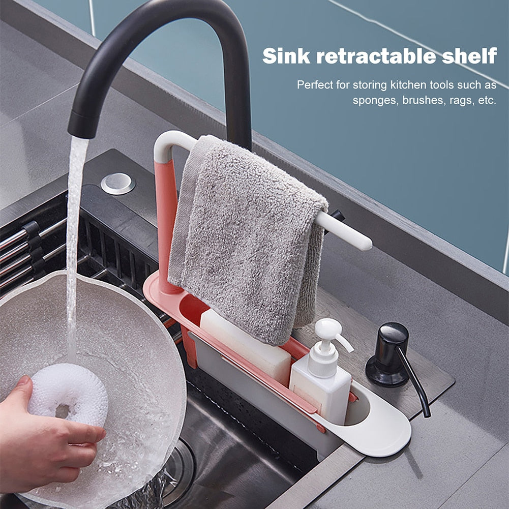 Telescopic Sink Drain Racks Organizer