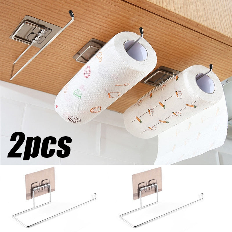 Kitchen Bathroom Roll Paper Holder Self-adhesive