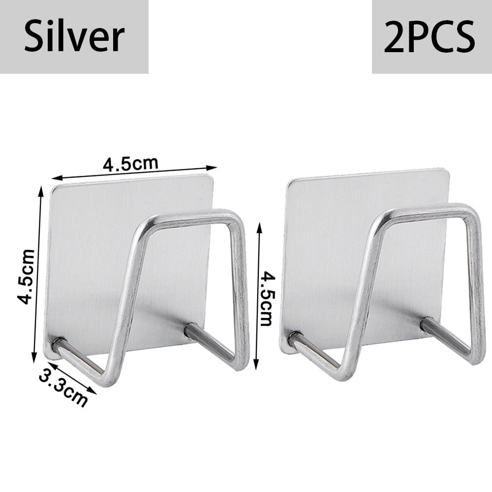 Kitchen Adhesive Stainless Steel Sponge Holder