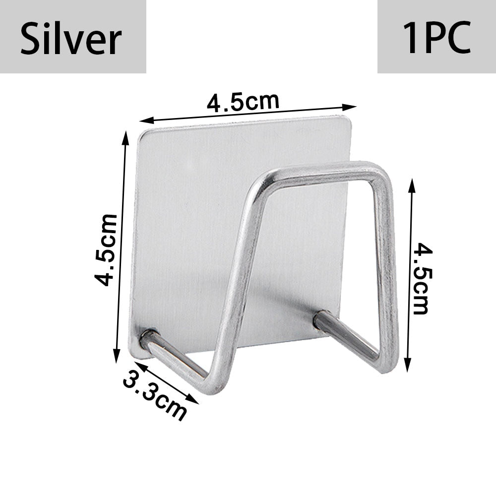 Kitchen Adhesive Stainless Steel Sponge Holder