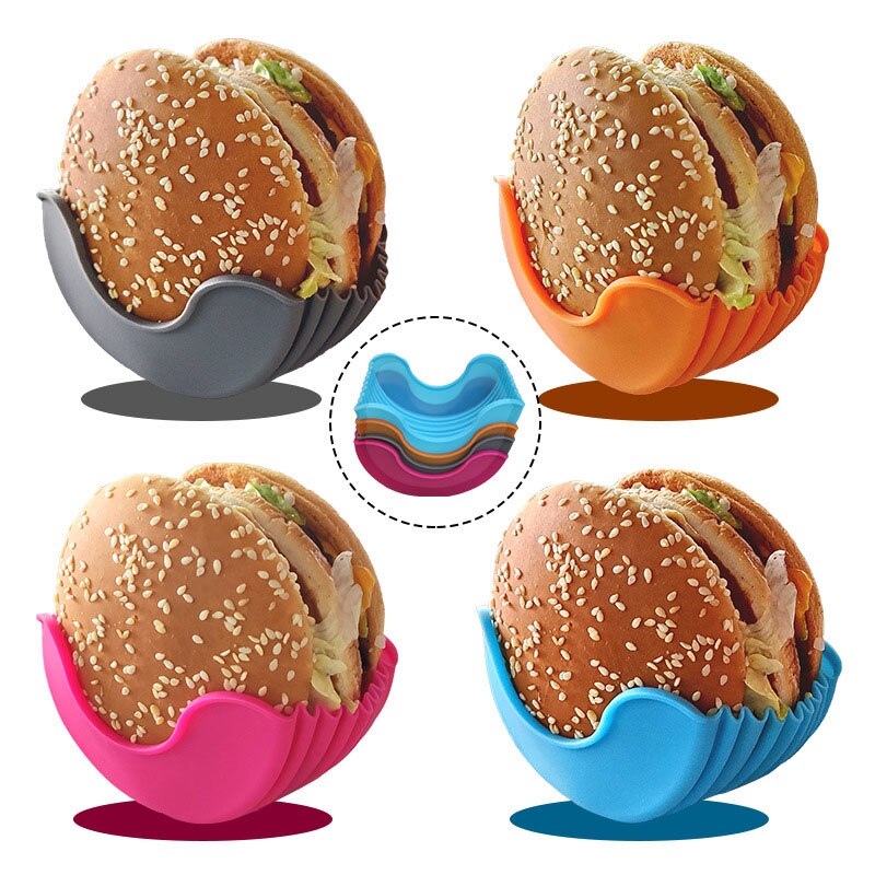 Burger Holders Reusable Anti-dirty Hands Silica Gel