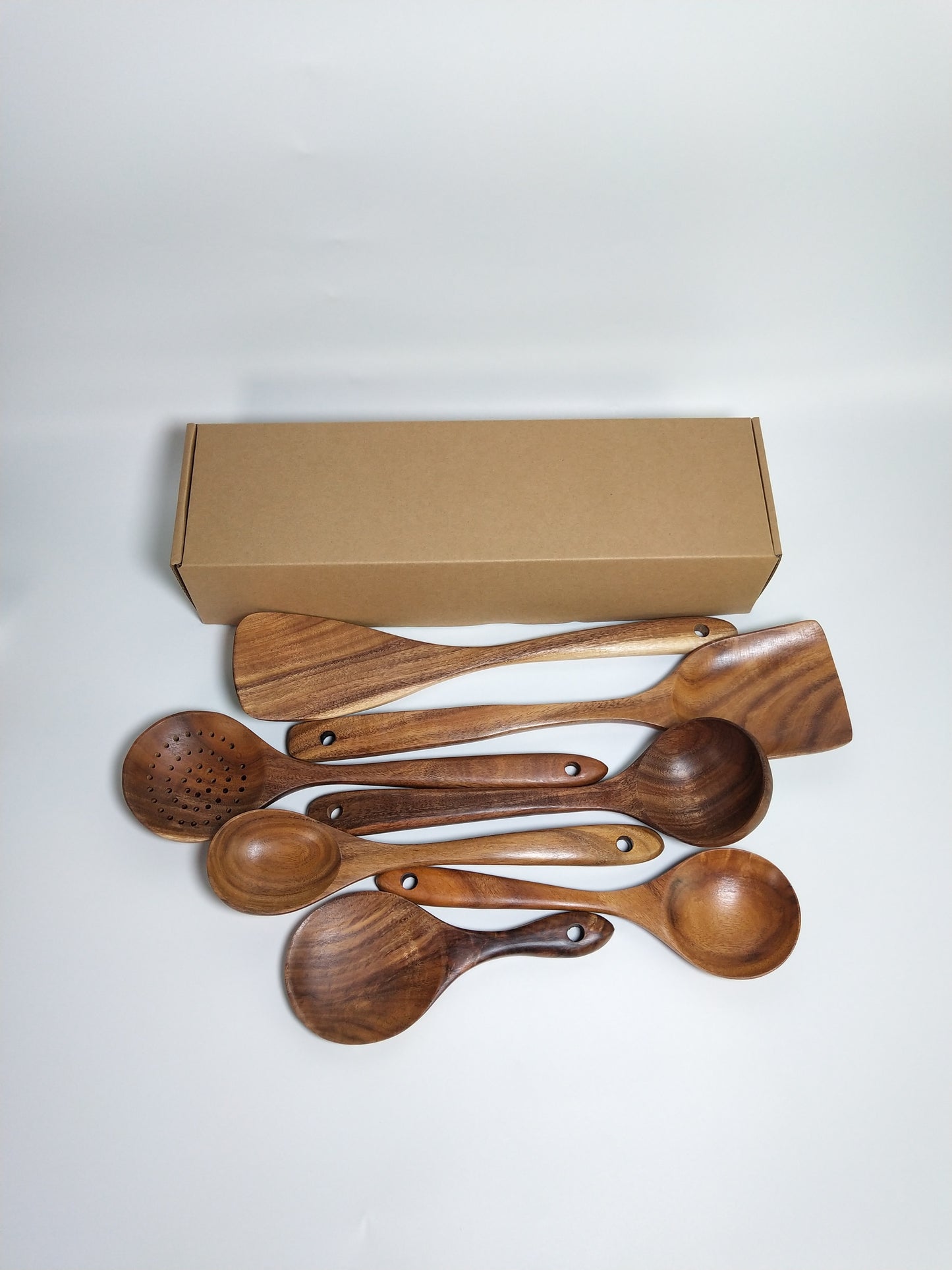 Teak natural wood tableware spoon colander