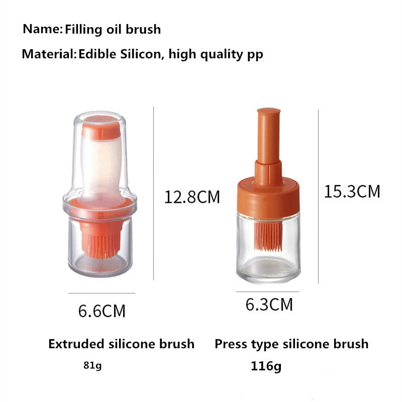 Portable Silicone Oil Bottle with Brush